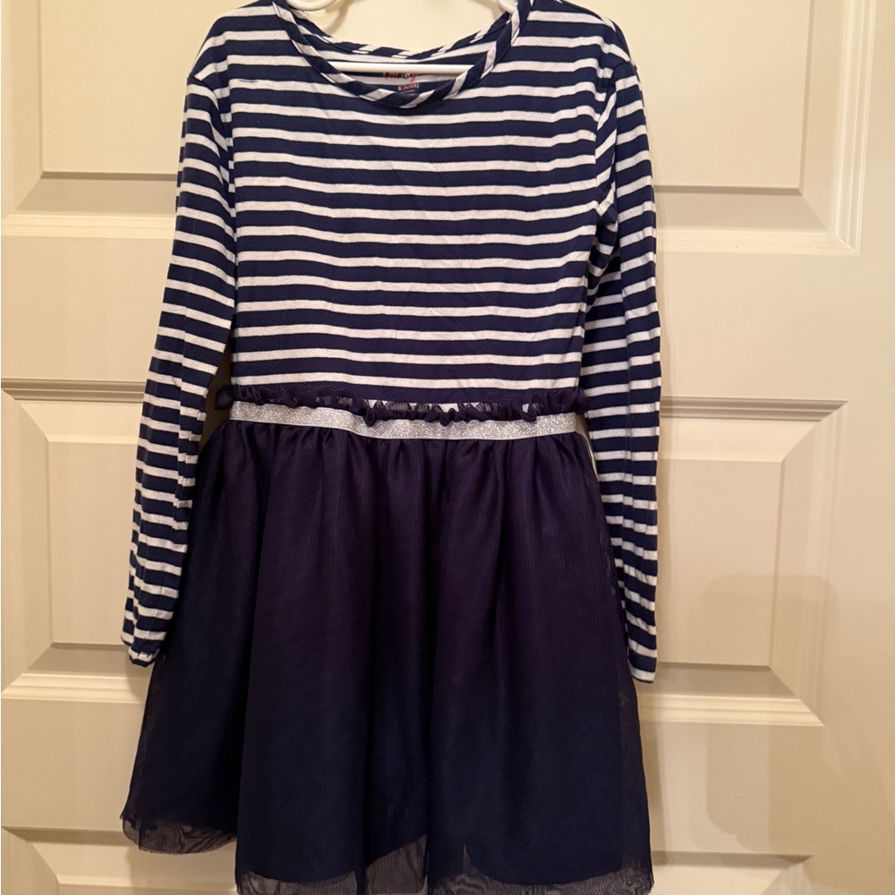 Navy Striped Kids Dress